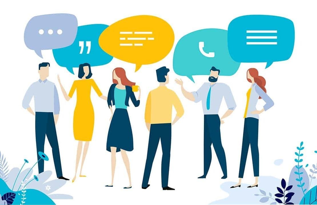 dibujo personas hablando mi estilo de comunicación