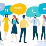 dibujo personas hablando mi estilo de comunicación