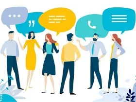 dibujo personas hablando mi estilo de comunicación