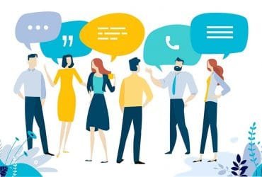 dibujo personas hablando mi estilo de comunicación